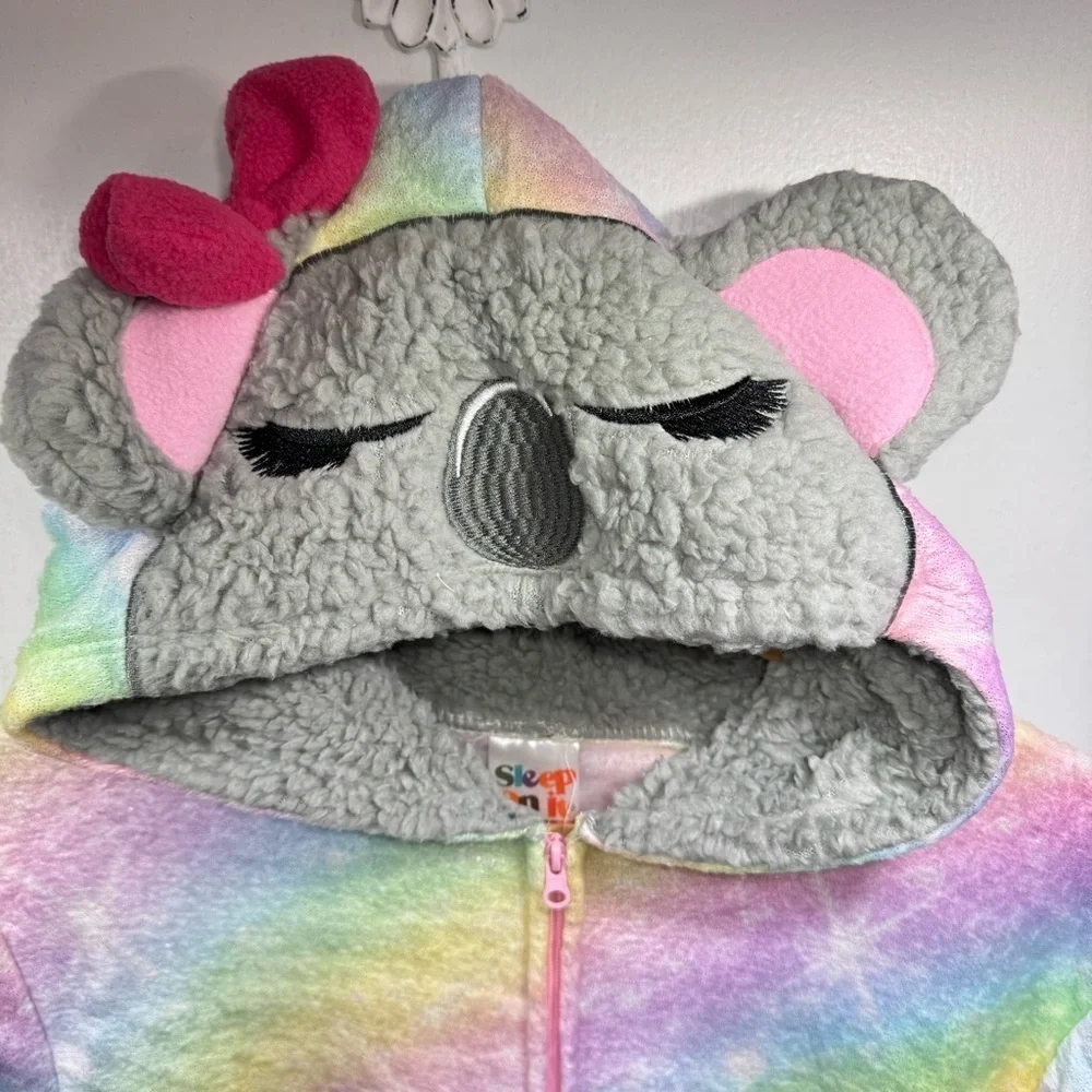 Kids’ Sleep On It Pastel Rainbow Koala Bear Onesie Size Large 14-16